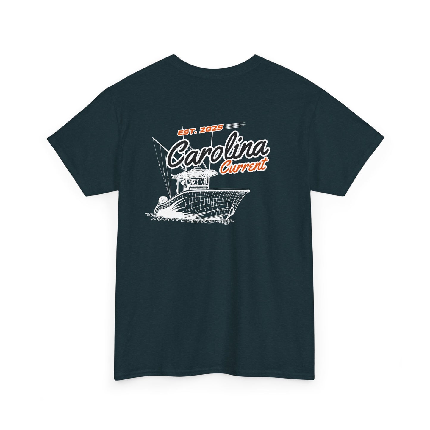 Orange Boat Unisex T-Shirt - Dark Carolina Current Design