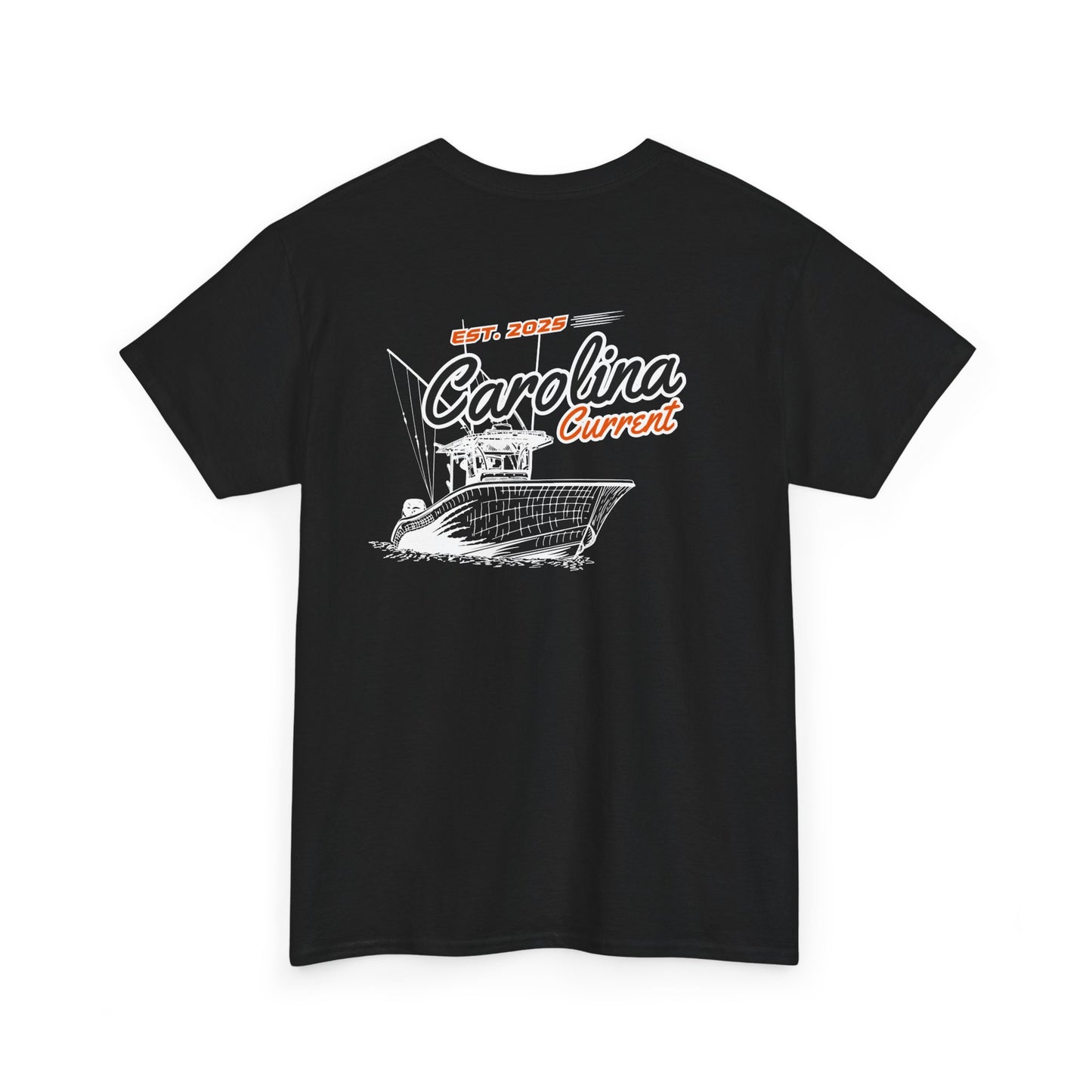 Orange Boat Unisex T-Shirt - Dark Carolina Current Design