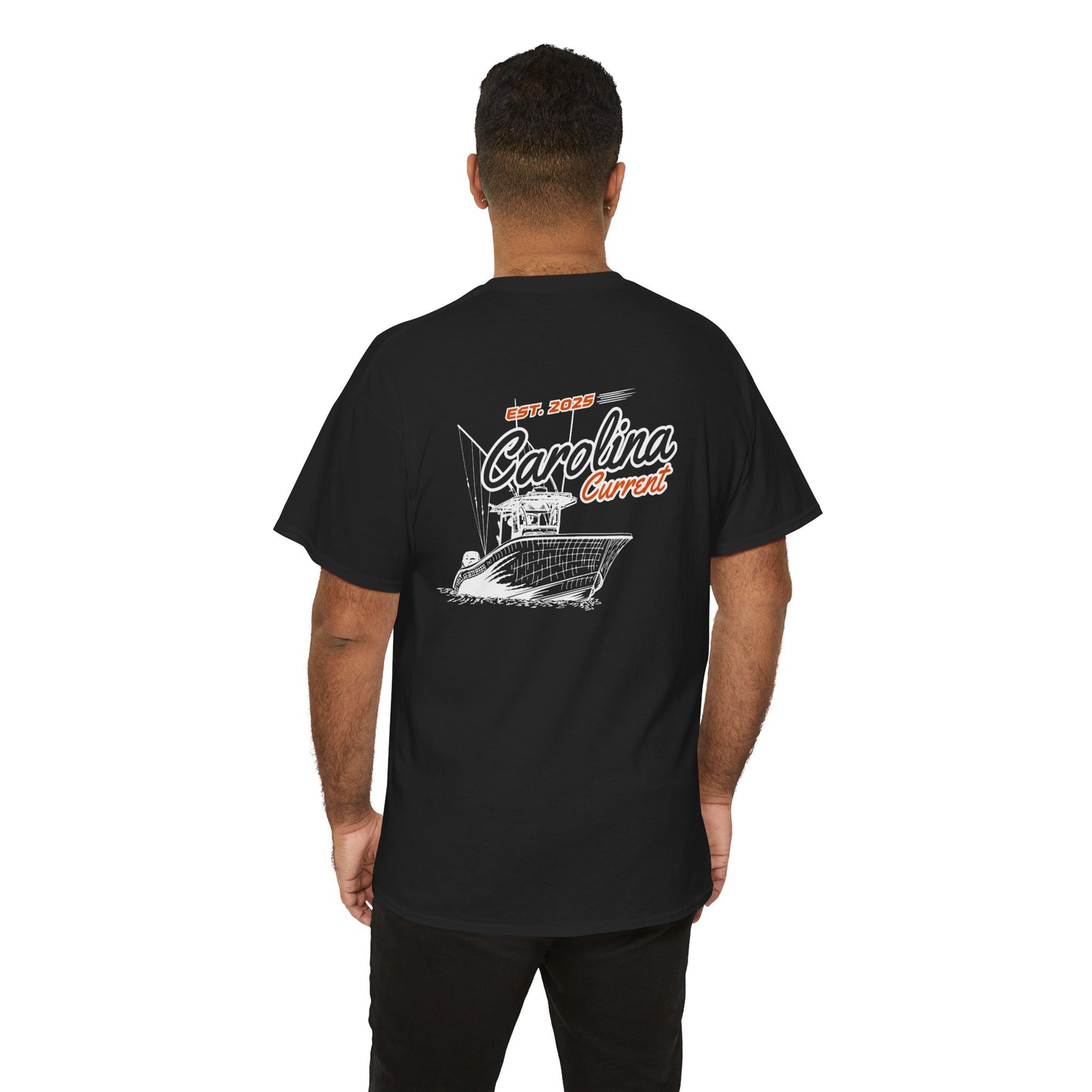 Orange Boat Unisex T-Shirt - Dark Carolina Current Design