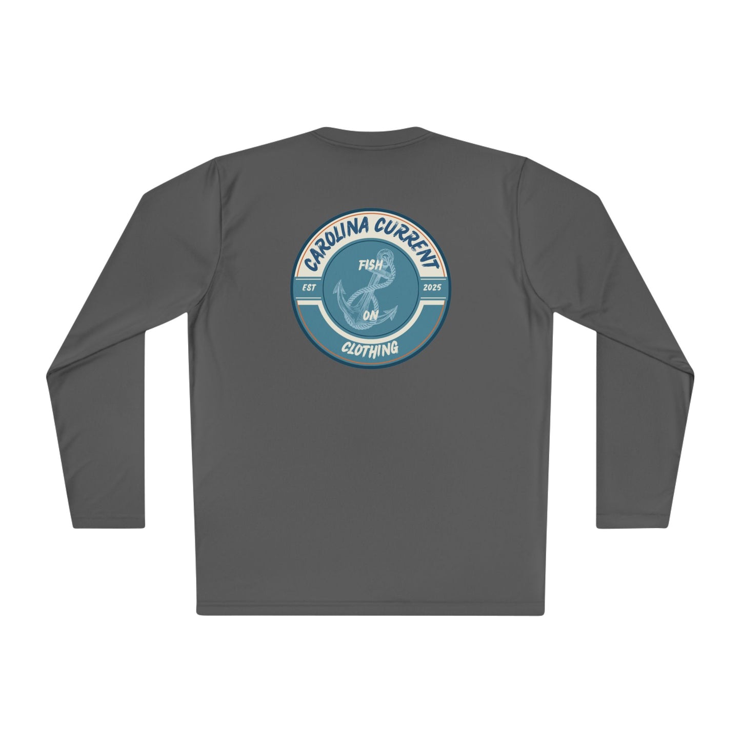 Carolina Current Vintage Fish Long Sleeve Tee, Unisex Lightweight Shirt, Ocean Lover Graphic Top, Coastal Beach Apparel, Fishing Enthusiast