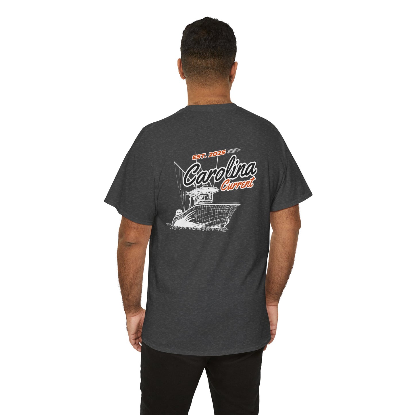 Orange Boat Unisex T-Shirt - Dark Carolina Current Design